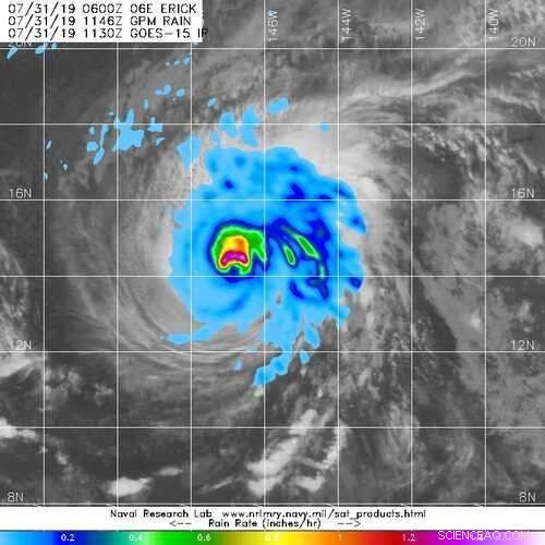 NASA Detects Intense Rainfall Over Hurricane Erick