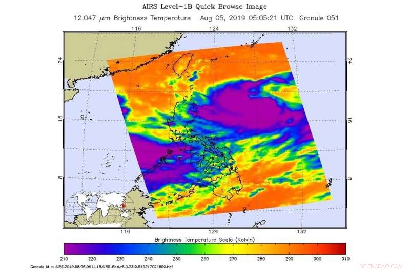 NASA Uses Aqua Satellite to Track Tropical Storm Lekima over Philippine Sea