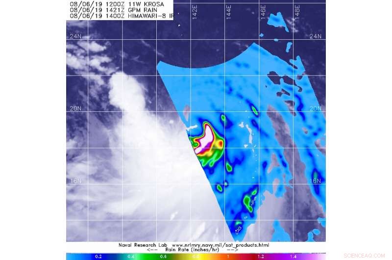 NASA Detects Heavy Rainfall Over New Tropical Storm Krosa