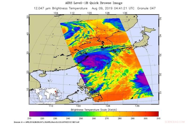 NASA s Aqua Satellite Captures Detailed Infrared View of Typhoon Lekima