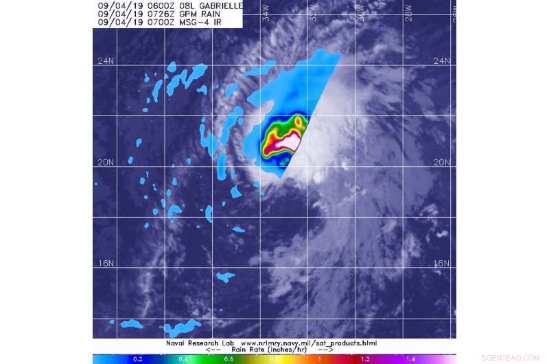 GPM Satellite Detects Intense Rainfall Band in Tropical Storm Gabrielle