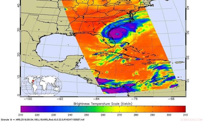 NASA tracks Hurricane Dorian’s rainfall from the Bahamas to the Carolinas