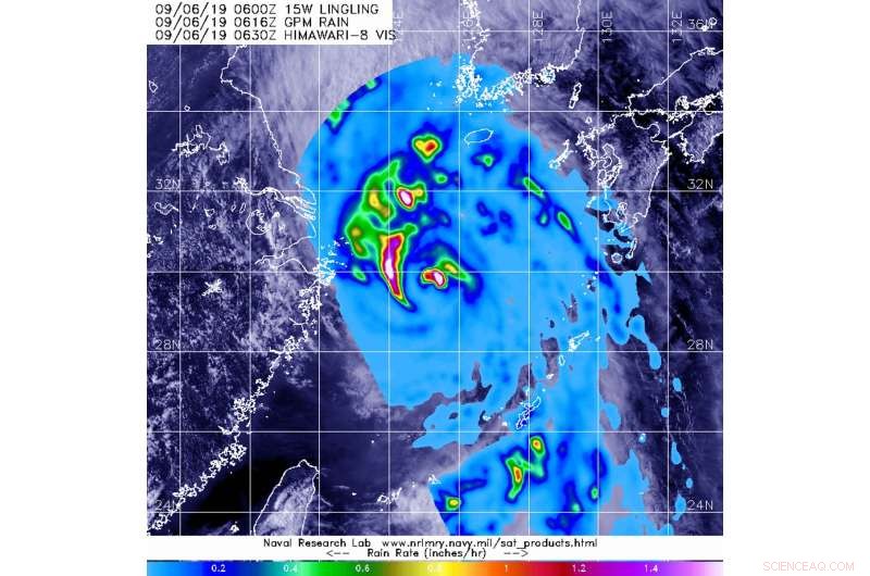 GPM Satellite Detects Record-Breaking Rainfall on Typhoon Lingling’s Northern Flank