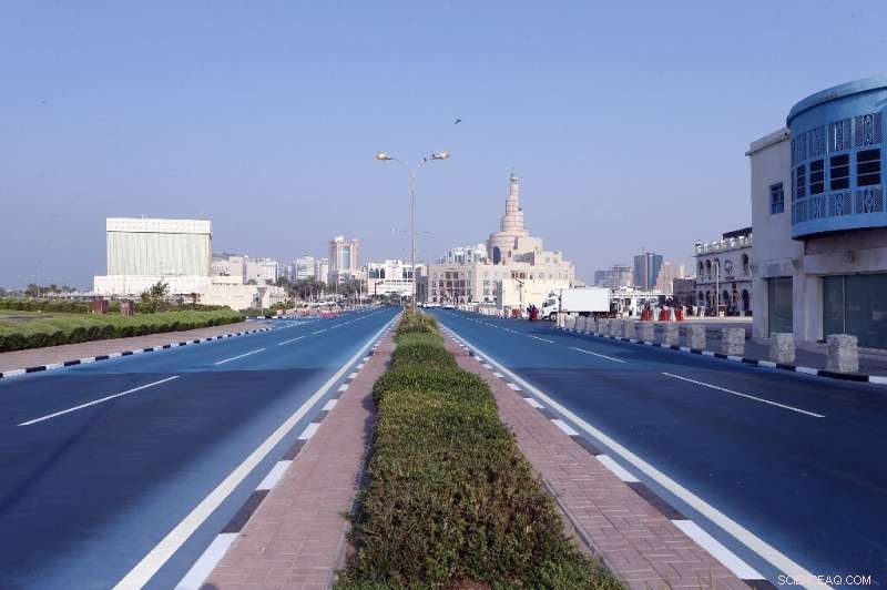 Qatar Uses Blue Road Coating to Cool Doha s Streets