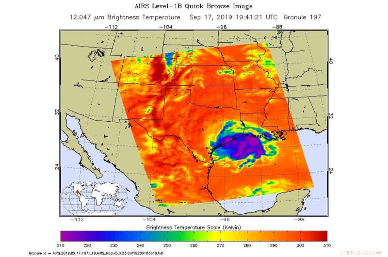 NASA Infrared Analysis Reveals Heavy Rain Threat Along Gulf Coast Near Imelda