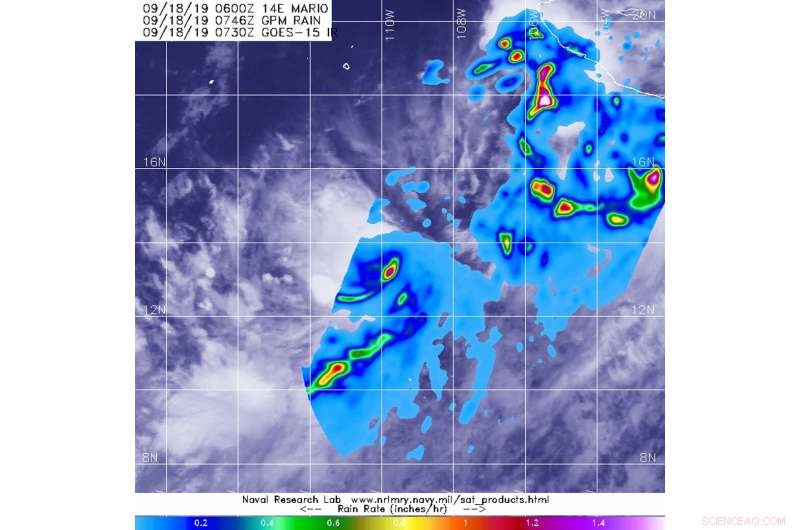 NASA Detects Intense Rainfall as Tropical Storm Mario Intensifies