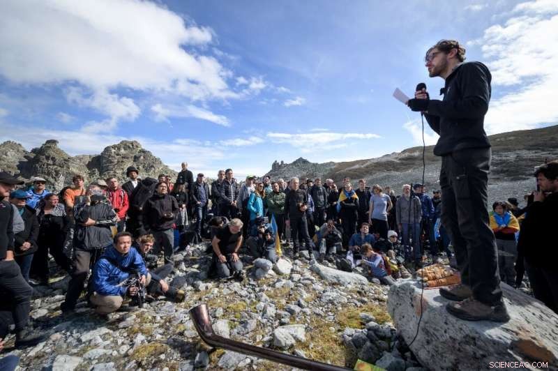 Swiss Raise Awareness with Vigil for Vanishing Glacier
