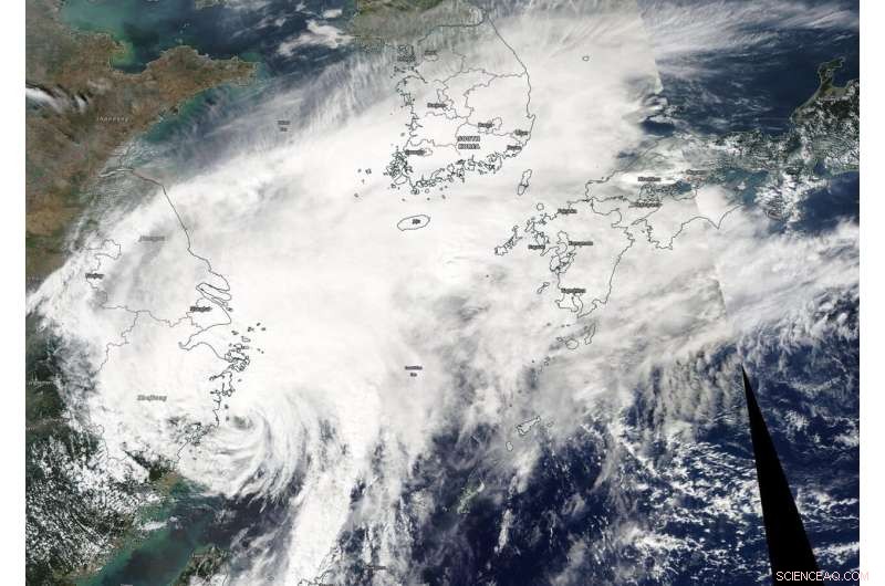 NASA Satellite Reveals Typhoon Mitag s Extensive Reach Across East China Sea