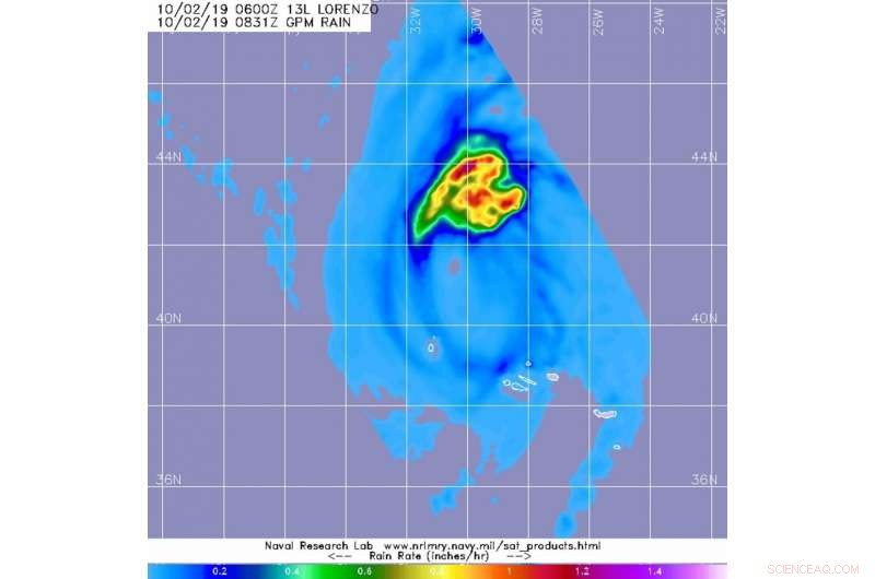 NASA Investigates Heaviest Rainfall over Lorenzo in Extra‑Tropical Zone