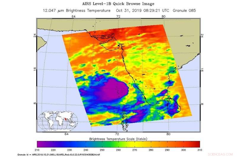 NASA Detects Heavy Rainfall Risk from Tropical Storm Maha Over Lakshadweep