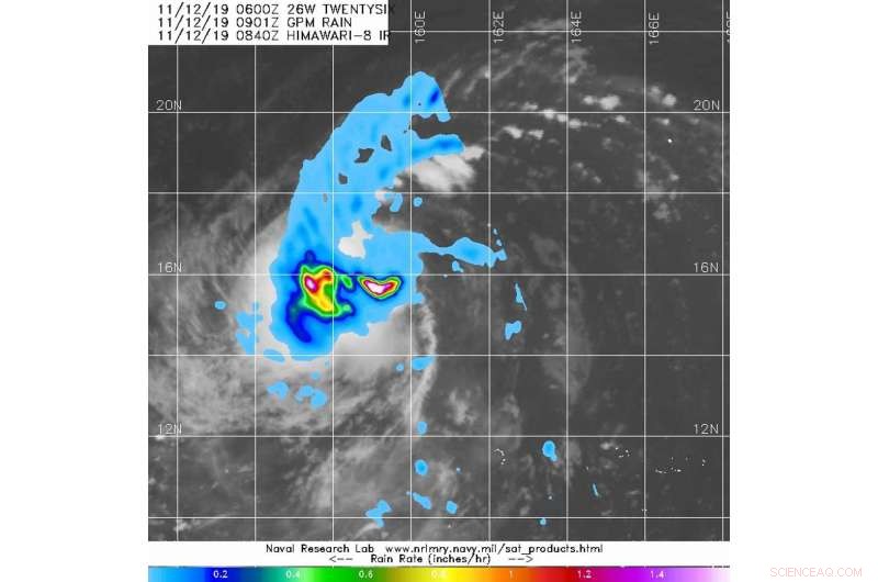 NASA Satellite Detects Heavy Rainfall Over Tropical Storm Fengshen