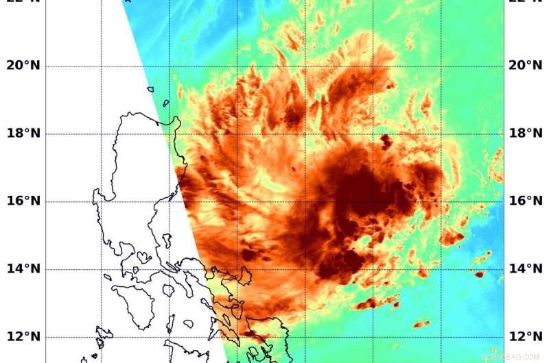 NASA’s Aqua Satellite Maps Water Vapor Over Tropical Depression Kalmaegis