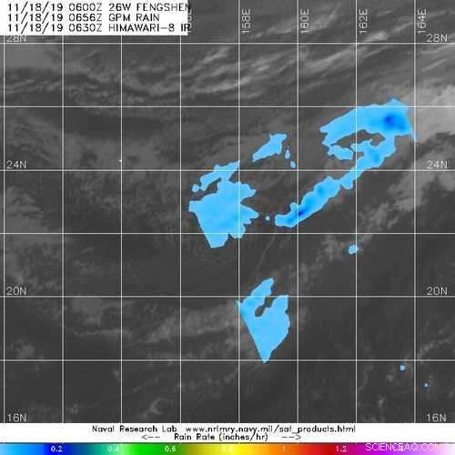 NASA Detects Light Rain in Declining Tropical Depression Fengshen