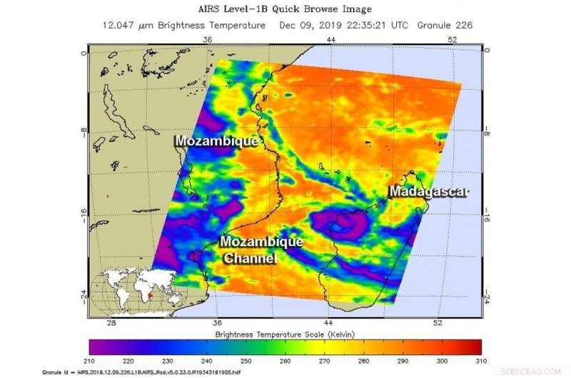 NASA Identifies Heavy Rainfall Potential in Tropical Storm Belna Through Temperature Analysis