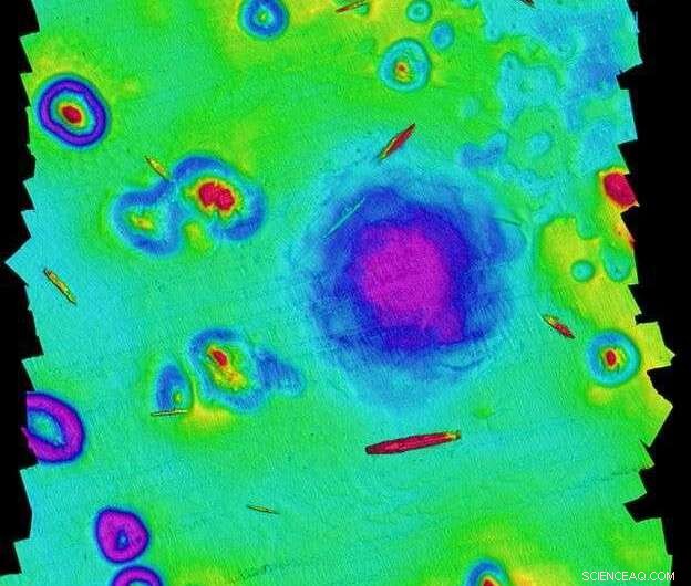 Sonar Study Maps 1946 Bikini Atoll A-Bomb Crater