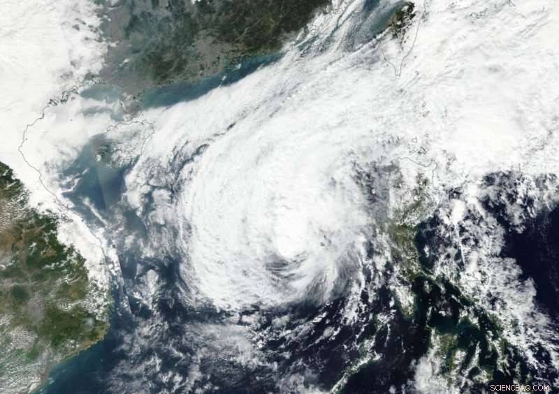 NASA Satellite Detects Elongated Phanfone, Now a Tropical Storm in the South China Sea