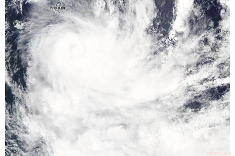 NASA Tracks Tropical Storm Calvinia Retreating from Mauritius