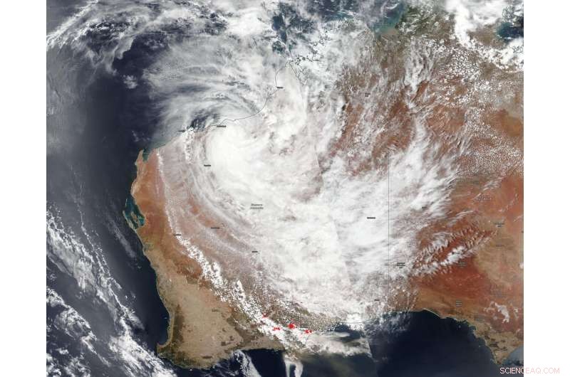 NASA‑NOAA Satellite Captures Tropical Cyclone Blake Over Western Australia Amid Fires