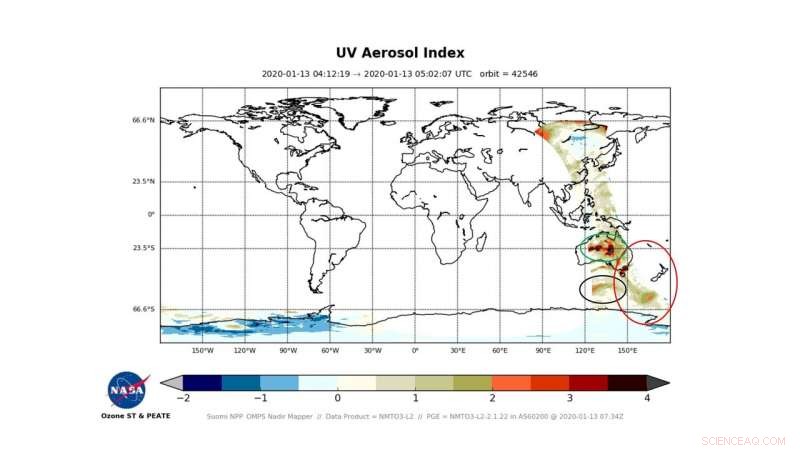 NASA Monitors Global Spread of Australian Bushfire Smoke via Aerosol Levels