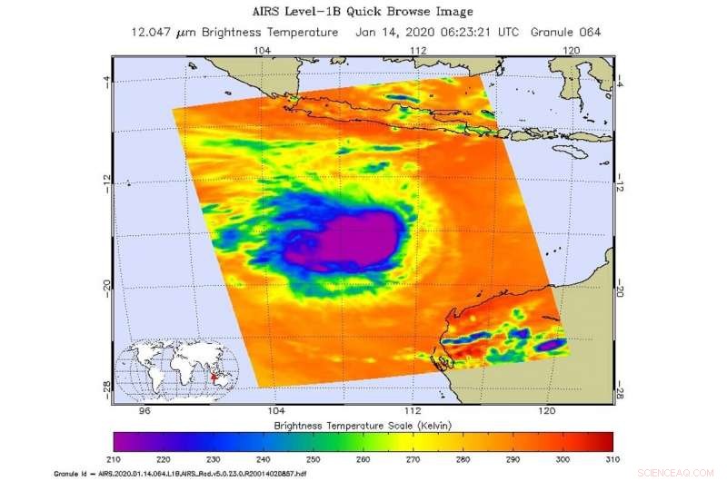 NASA Infrared Data Reveals Cold Cloud Tops in Tropical Cyclone Claudia