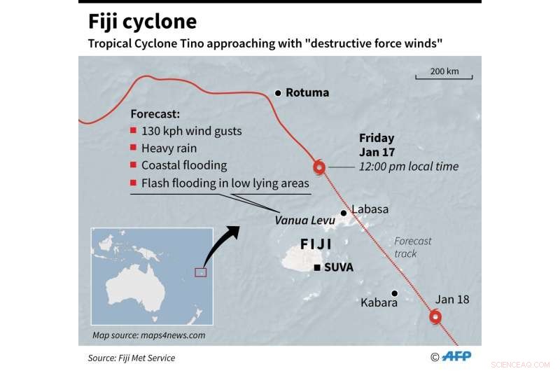 Tropical Cyclone Tino Strikes Fiji: Two Missing, Over 100 Seek Shelter