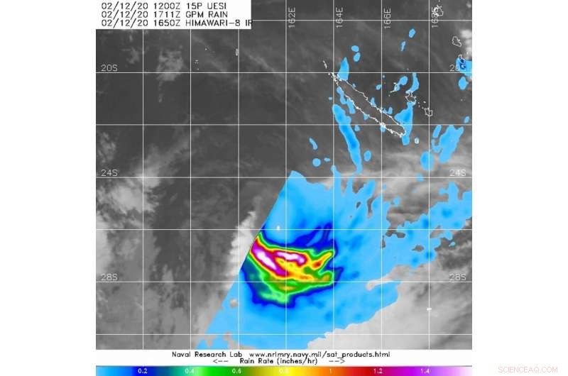 NASA Detects Intense Rainfall Southwest of Cyclone Uesis