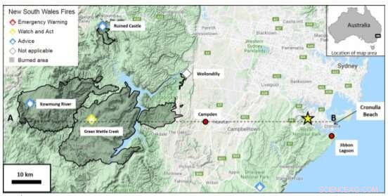 Bushfire Charcoal Travelled 50 km Across the Sutherland Shire, Revealing Environmental Impact