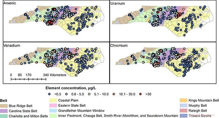 Naturally Co-Occurring Contaminants Amplify Groundwater Risks in North Carolina