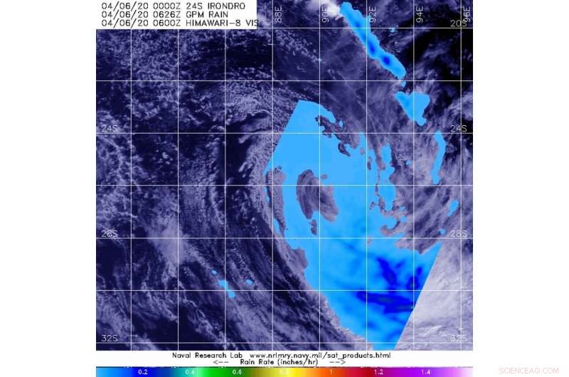 NASA Detects Heavy Rainfall from Tropical Storm Irondro