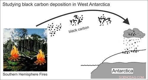 Tracing Black Carbon Transport from the Southern Hemisphere to Antarctic Snow