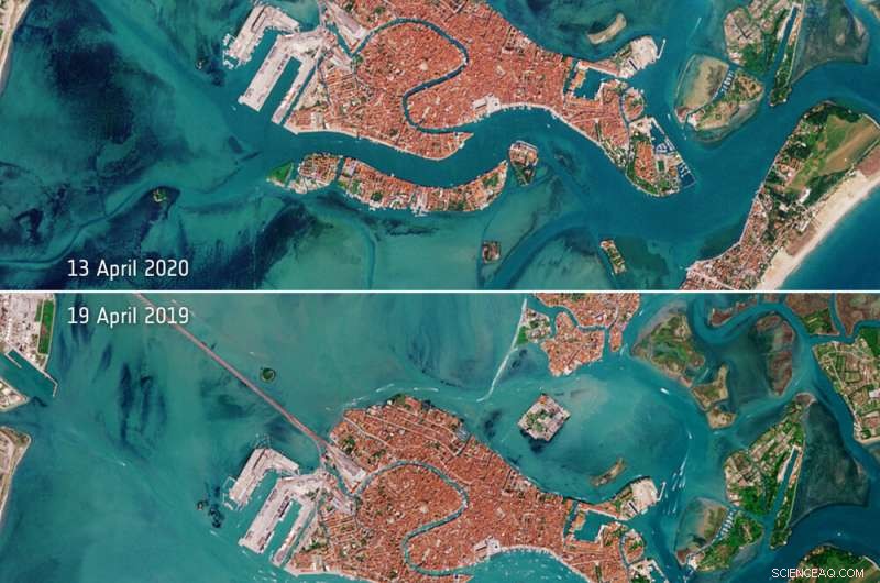 Venice s Quieter Canals: Satellite Images Show Decreased Boat Traffic During COVID-19
