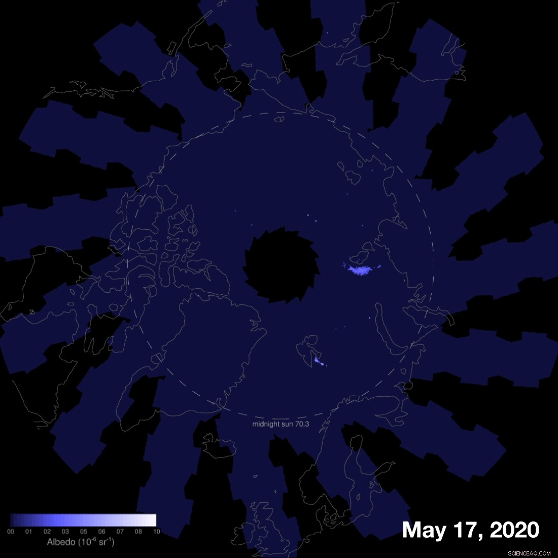 NASA s AIM Detects First Arctic Noctilucent Clouds of the Season