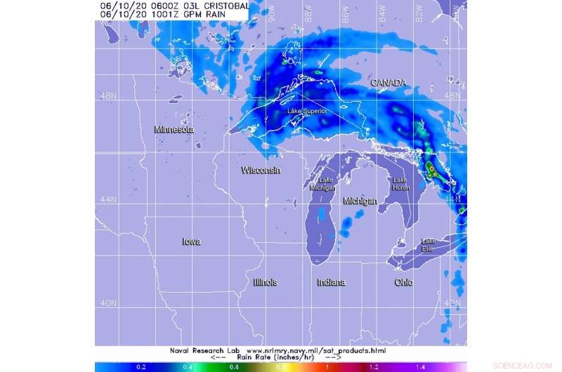 NASA Reports Heavy Rainfall from Post‑Tropical Depression Cristobal over the Great Lakes