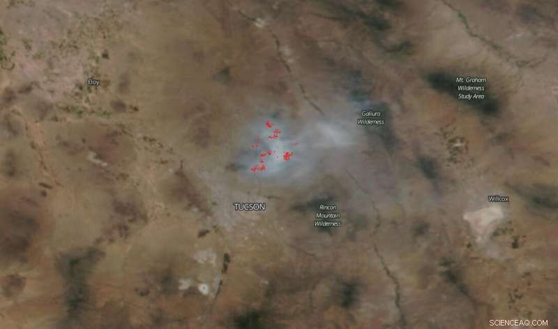Suomi NPP Satellite Images 63‑mile Smoke Trail from Arizona Wildfire