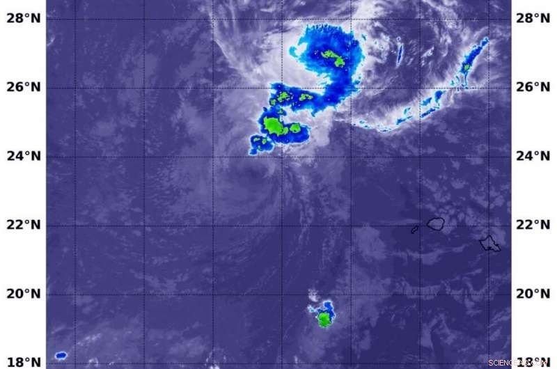 NASA’s Terra Satellite Detects Wind Shear Weakening Tropical Storm Douglas
