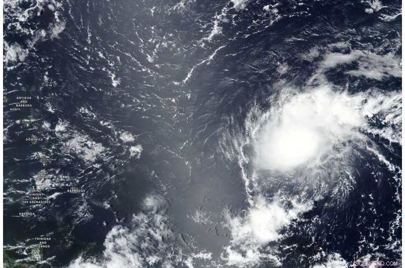NASA Detects Wind Shear Influencing Tropical Storm Josephine