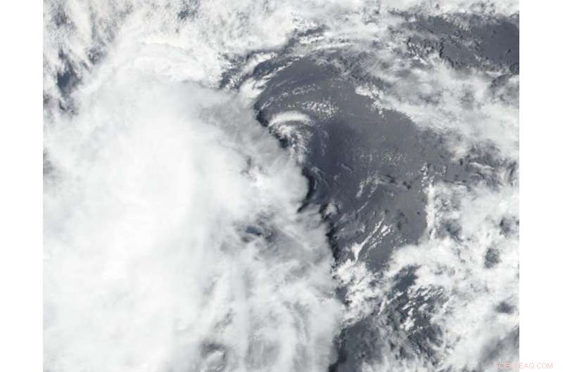 NASA Detects Wind Shear Hampering Tropical Depression 10E in Eastern Pacific