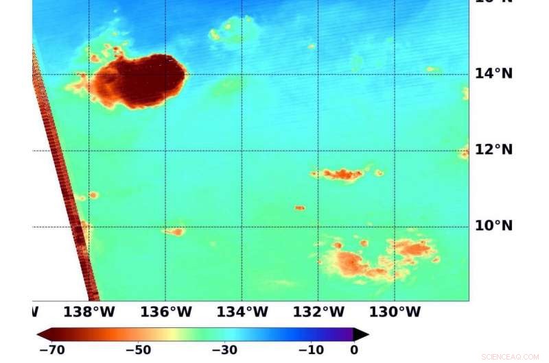 NASA s Terra Satellite Detects Water Vapor Hotspots in Tropical Depression 10E Remnants