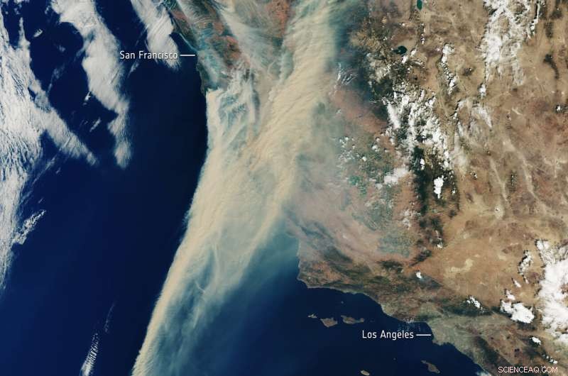 California Wildfires Captured by Sentinel-3 Satellite