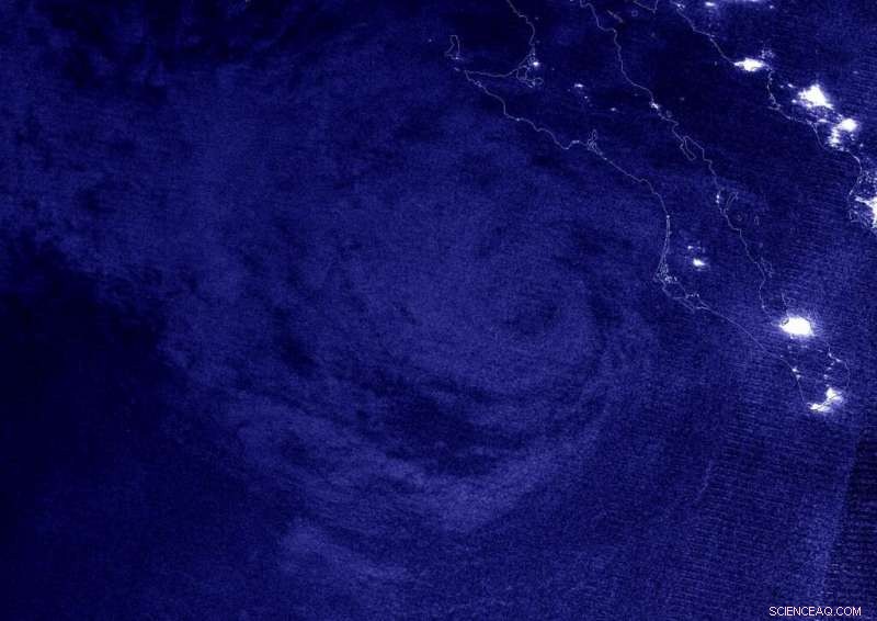 NASA Captures Nighttime Image of Hurricane Genevieve as It Weakens Near Mexico