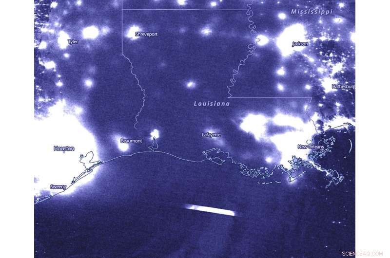 NASA Captures Nighttime Landfall of Hurricane Laura