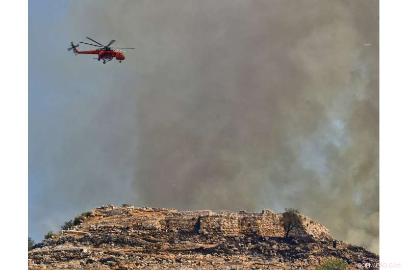Wildfire Smoke Darkens Ancient Walls of Mycenae, Greece—Archaeological Site Remains Intact