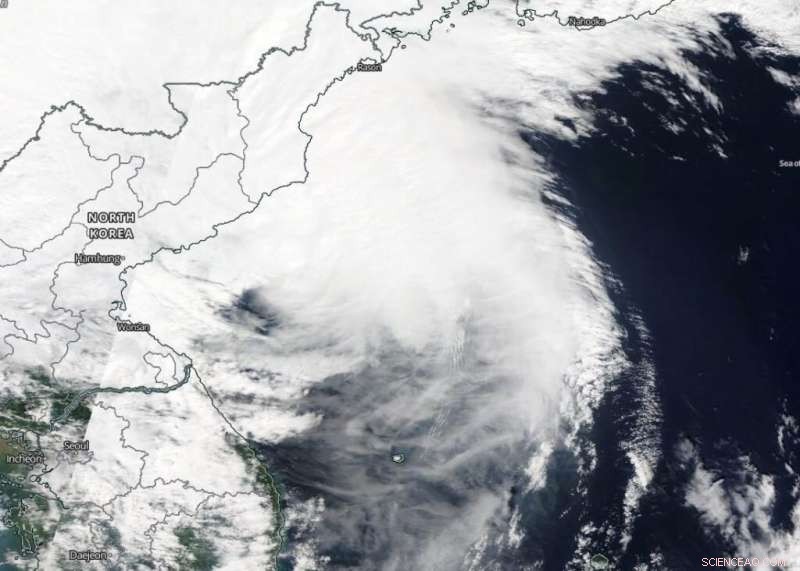 NASA Tracks Cyclone Maysak Transitioning to Extra‑Tropical Storm