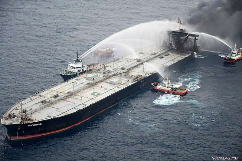 Sri Lanka Oil Tanker Fire Leaves 1 km Environmental Hazard