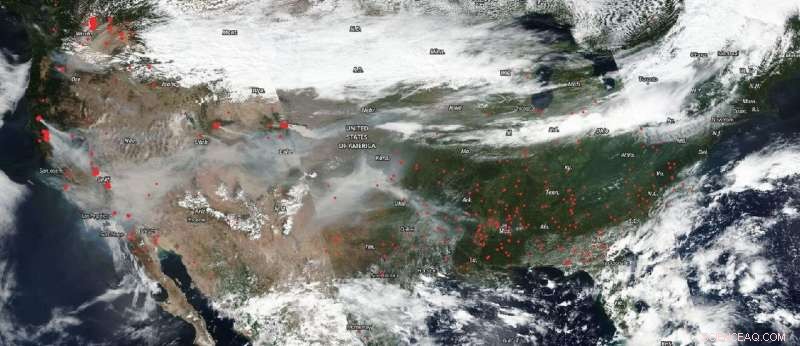 Suomi NPP Satellite Maps Wildfires and Aerosol Plumes Across the U.S.
