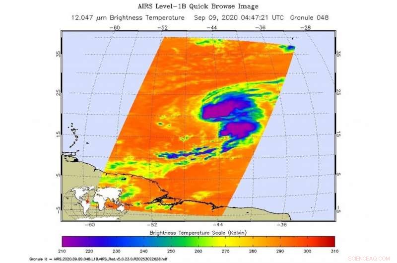 NASA Infrared Imaging Reveals Tropical Storm Paulette’s Temperature Profile