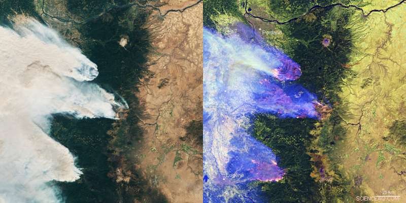 U.S. West Coast on Fire: Satellite Images Reveal Extensive Wildfires