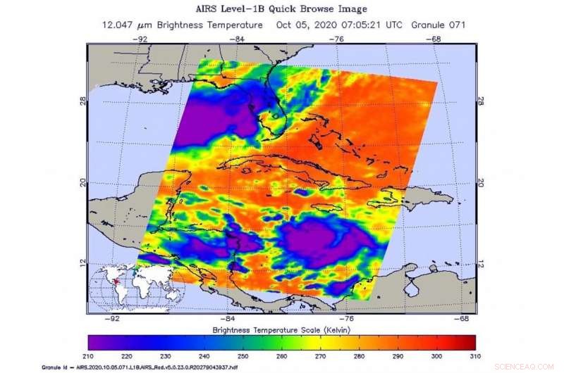NASA Uses Infrared to Measure Strength of Tropical Storm Delta