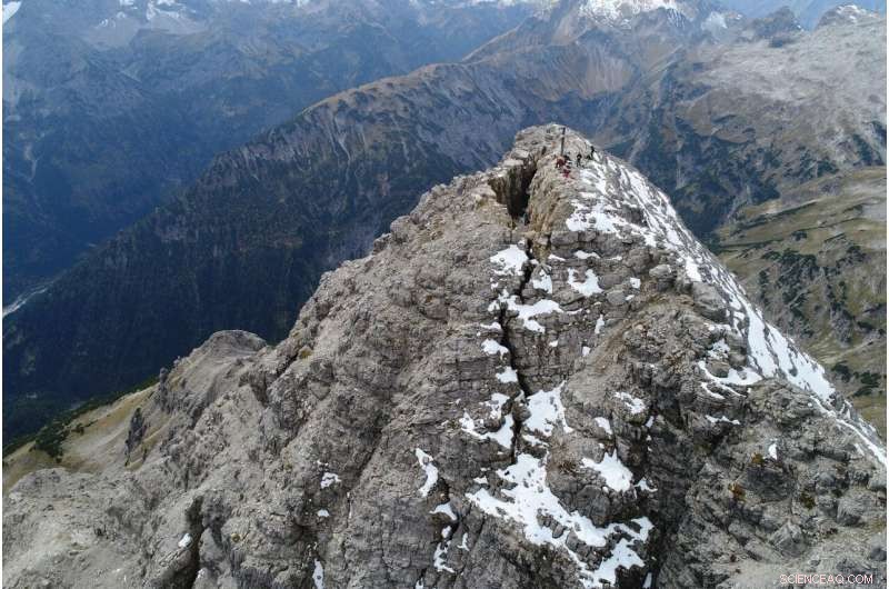 Alpine Summit Hochvogel Threatened by Massive Limestone Slide