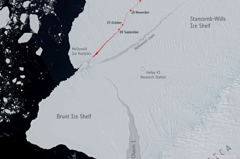 Brunt Ice Shelf Faces New Crack: Potential Calving Threat